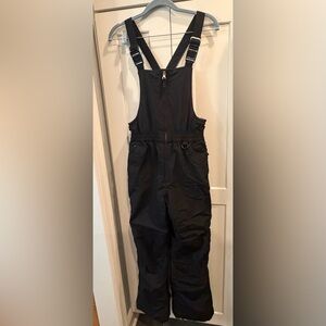 Lands’ End Squall Kids' Waterproof Insulated Black Iron Knee Bib Snow Pants